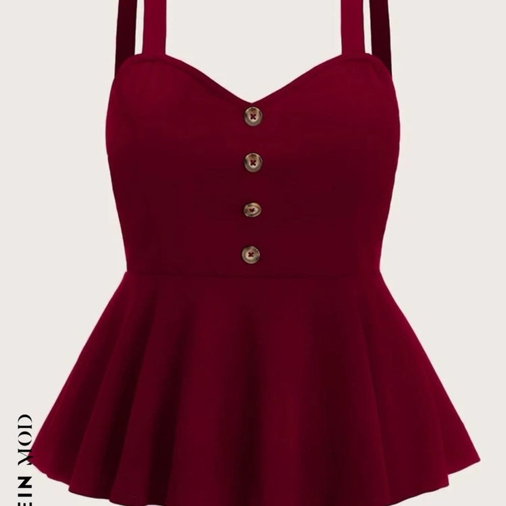 Shein curve peplum tank top